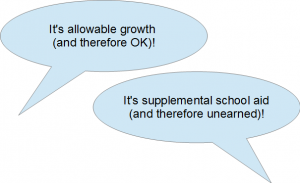 "Allowable growth" and "school aid" are two opposing ways of thinking about state funding of public education, not just different words.